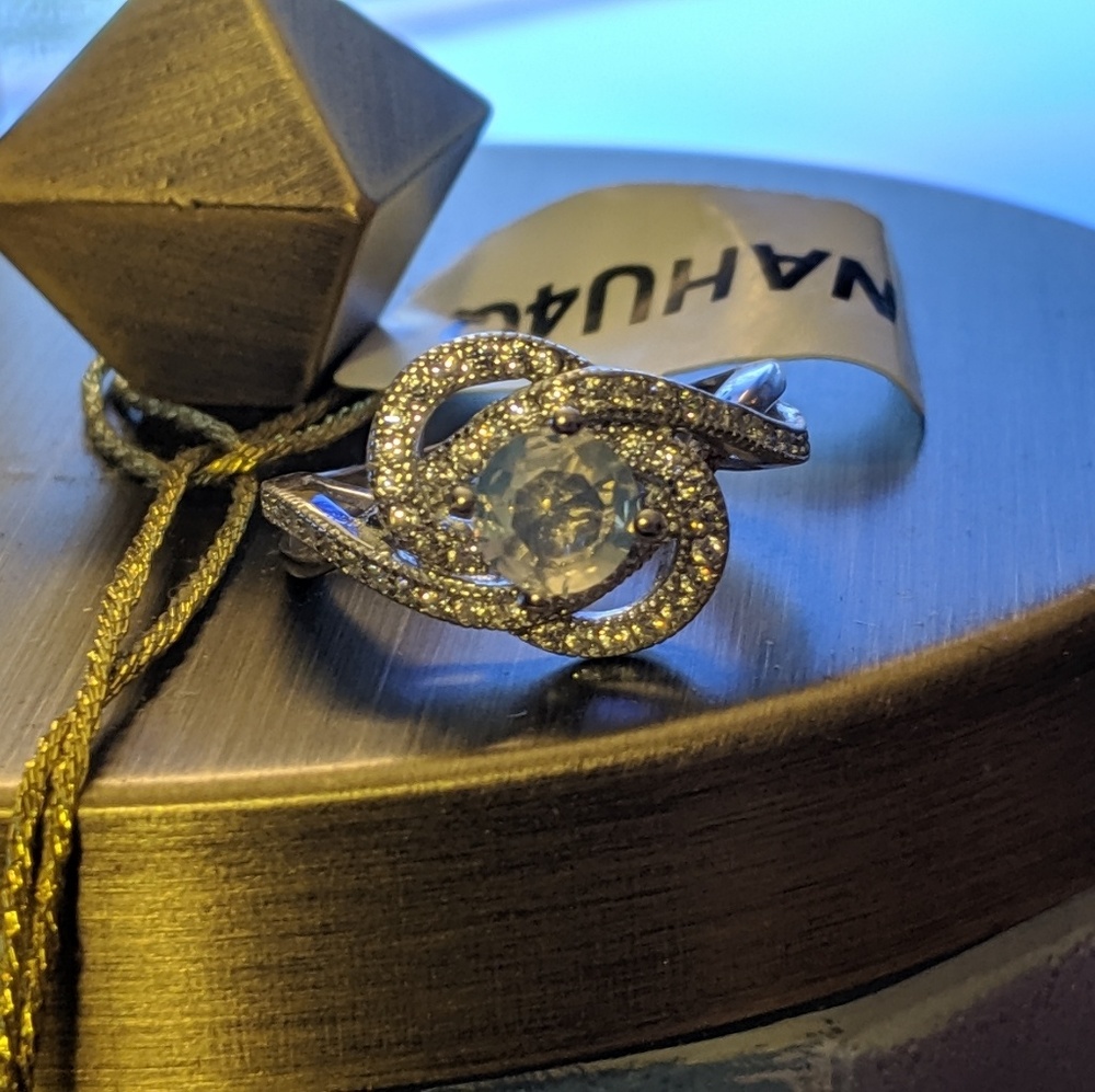 Moonstone and Crystal Ring
